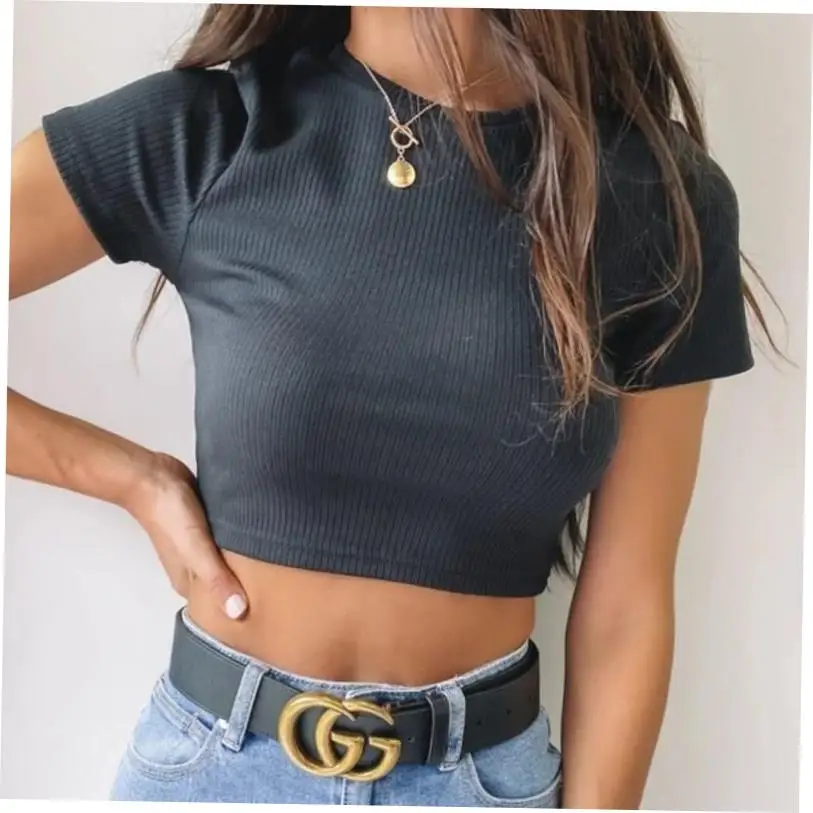 

Женская белая футболка с укороченным топом Cute Country Sle Summer Regular Fit ort Sve round Ne из регенерированного целлюлозы