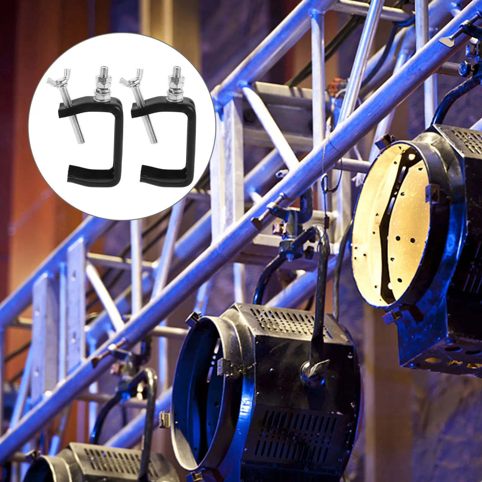 

2 шт. Металлические крепления для сценических светильников, сверхмощные крюки для светодиодных движущихся головок, кронштейны для диджейского освещения