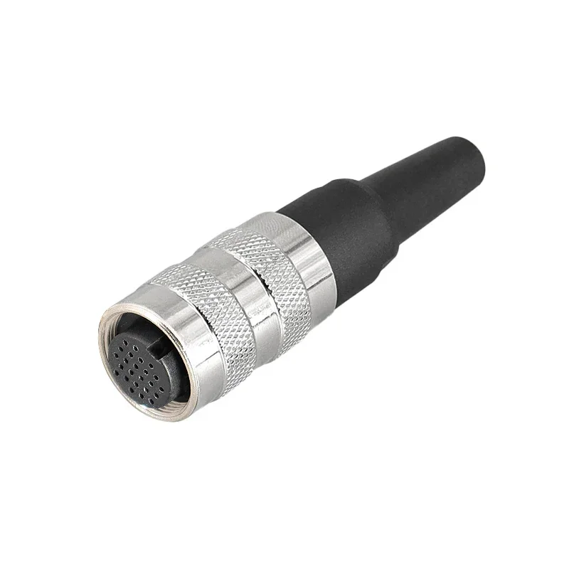 5/10/20PCS J09 Butt joint reverse installation female plug IP67 waterproof M16-2 3 4 5 6 7 8 12 19 24pins metal connector