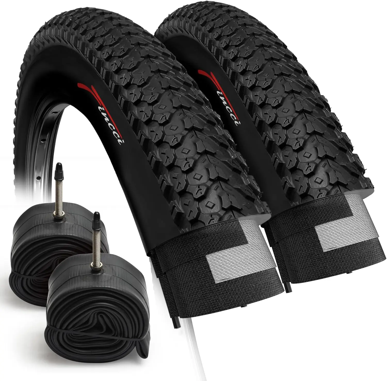 

Set 26 x 2.125 Bike Tires 57-559 Foldable with Schrader or Presta Valve Inner Tubes for MTB Hybrid City Bike Bicycle Cycle