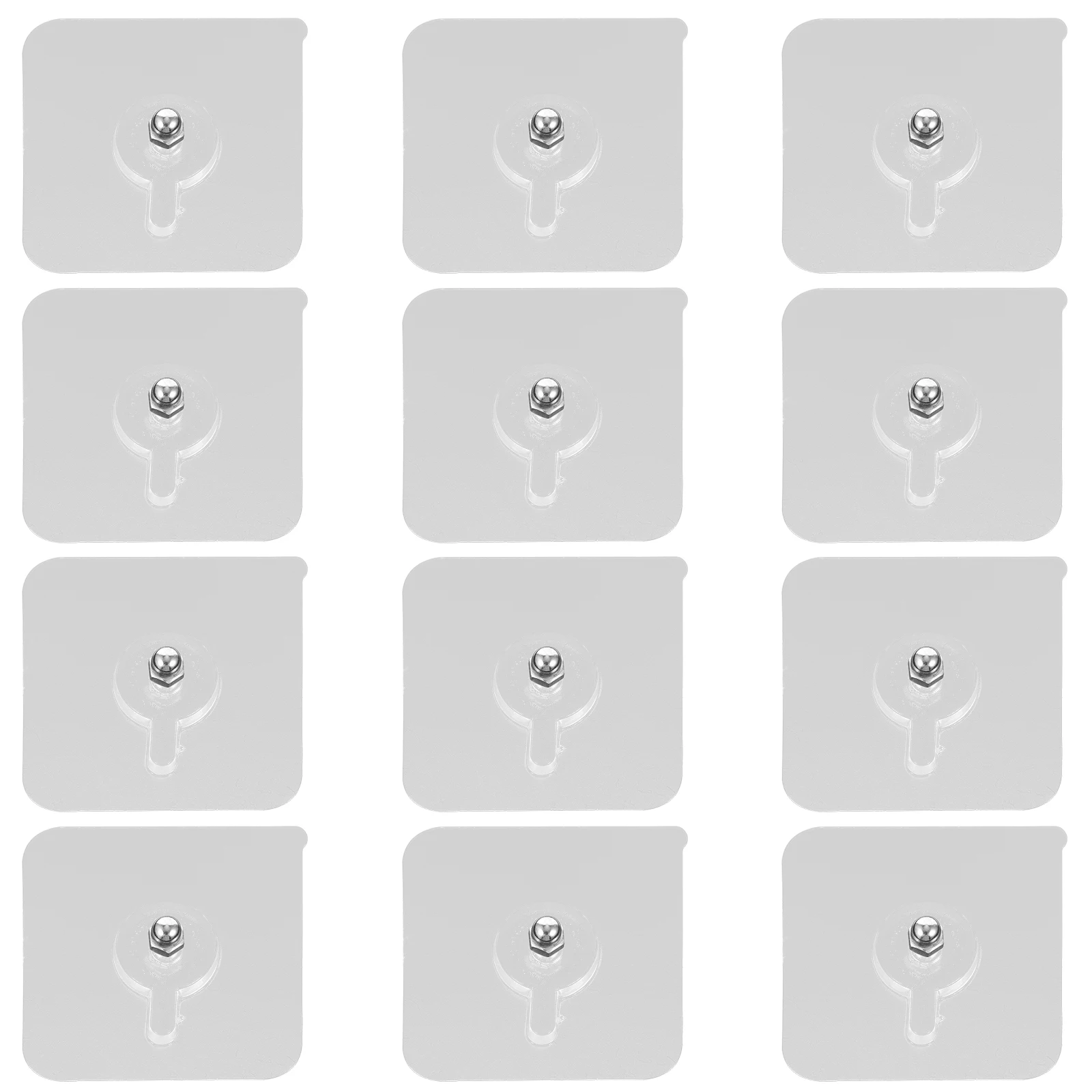 

12 PCS Hooks No Trace Screw Sticker Wall Picture Hanger Kit Drill Hangers Seamless Small Plate