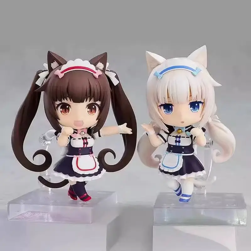 

1238 1248 Nekopara Nendoroid Аниме Фигурки Шоколат и Ванилла, милые, 10 см, подвижные, коллекционные модели, модные игрушки, подарок