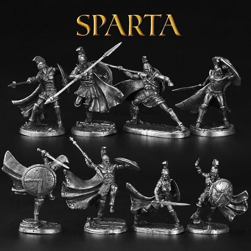 1PC Spartan Warrior Soldier Action Figure Model Copper Metal Tin Metal Figure Model of Ancient Greek Spartan Warrior Miniatures