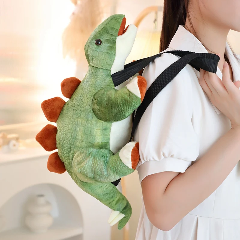 1Pc Cartoon Dinosaur Plushie Dolls Soft Stuffed Animals Stegosaur Kids Toys Funny Student Popular Backpack for Child Gifts Decor