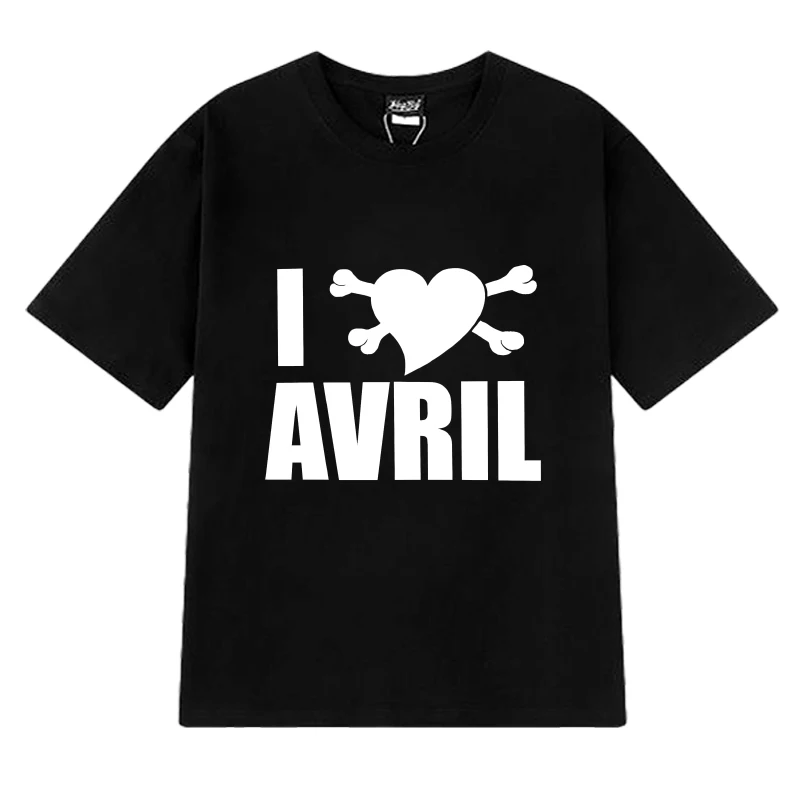 

Hot sale I Love Avril Lavigne Printed T shirt New Men Women Funny Oversized short sleeve T-shirts Summer Unisex 100% Cotton Tops