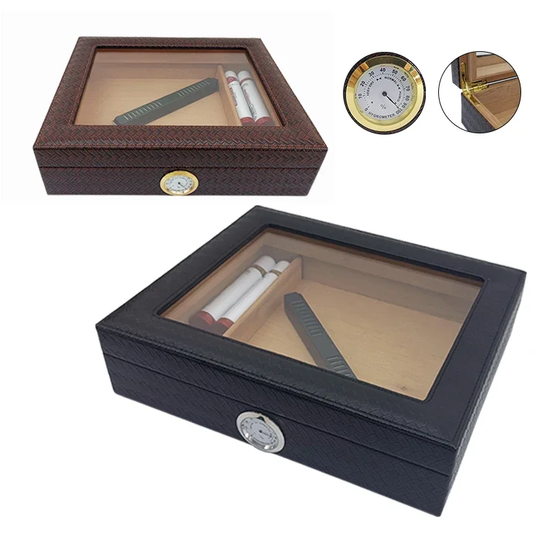 Factory Direct Wholesale Portable New 20-pack Straw Mat  Window Cedar Cigar Box