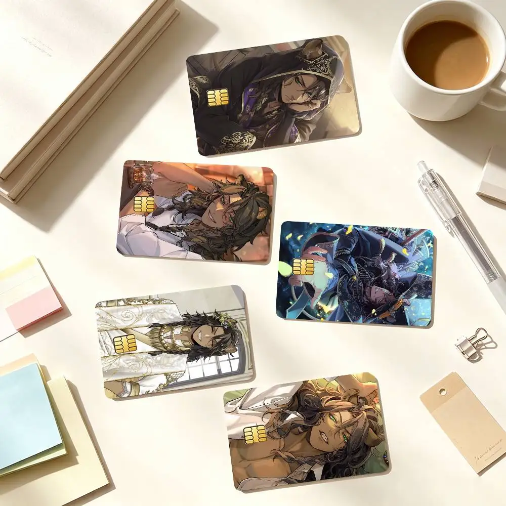 L-Leona Kingscholar T-Twisted Wonderland Credit Card HD Stickers Game Card Decal Small Chip Waterproof Sticker Gift