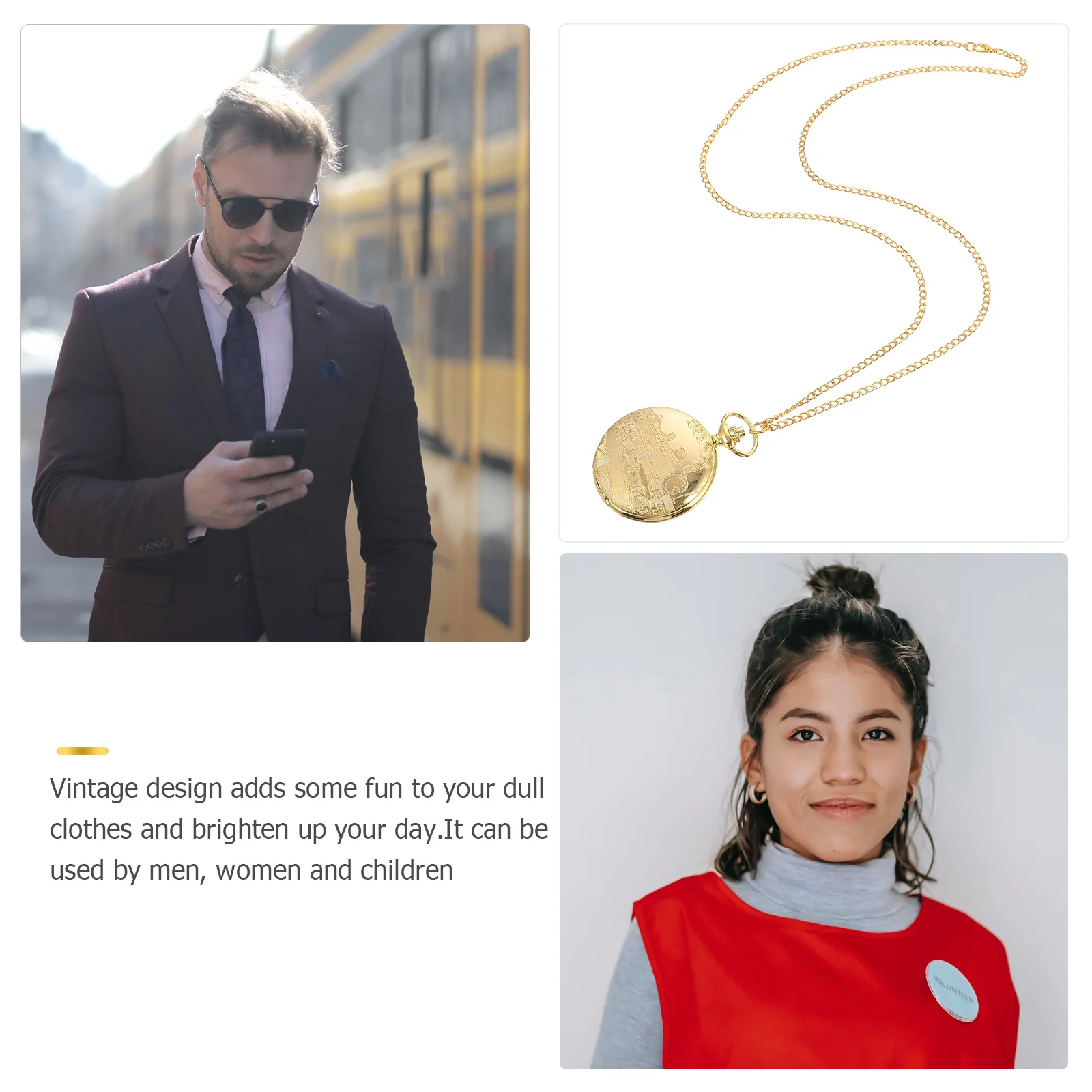 1pc Pattern Pocket Watch Vintage Hanging Watch For Timekeeping Gift Family Souvenir Chest Timing Device