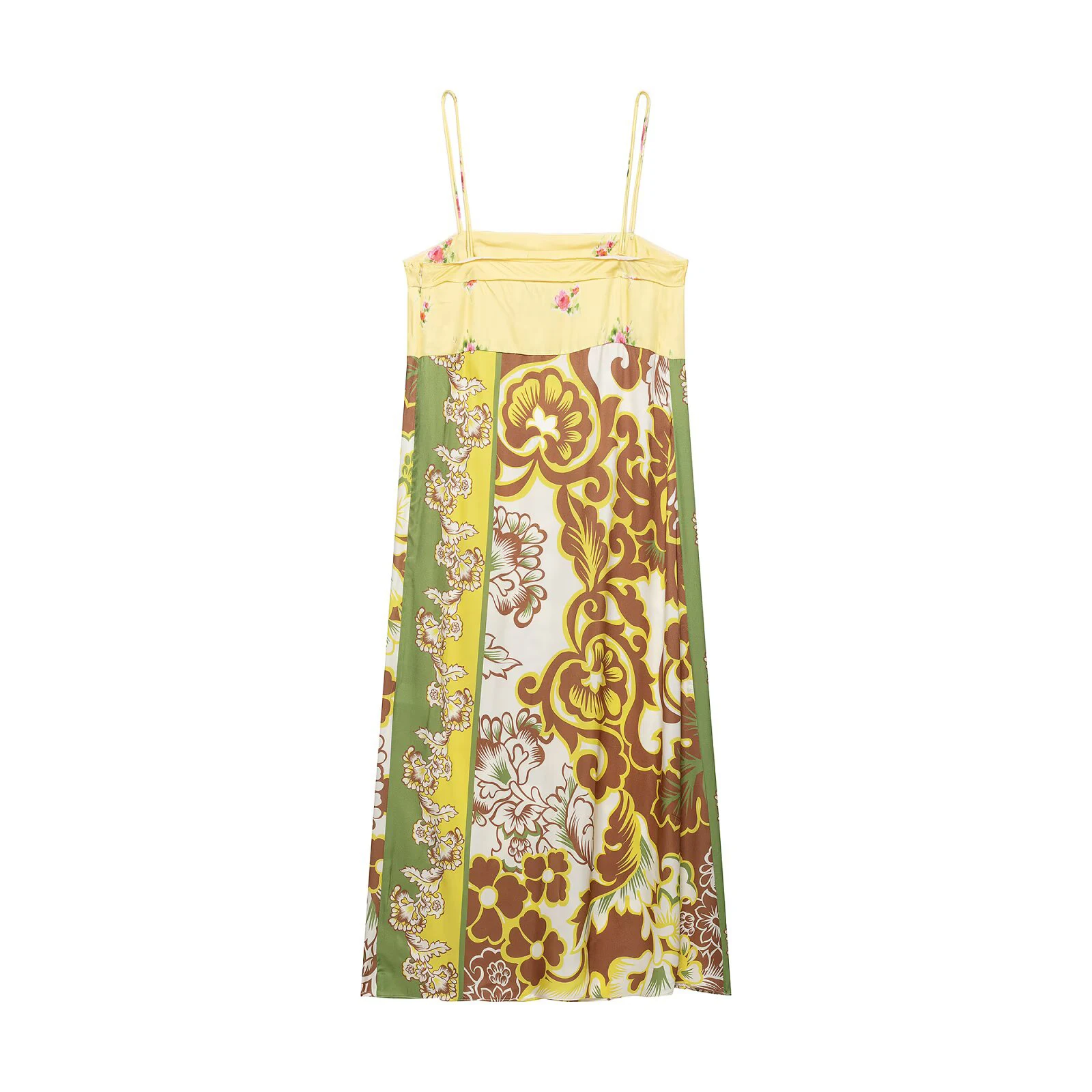 Women's 2026 new autumn outfit with European and American style fashion positioning printed patchwork MIDI dress