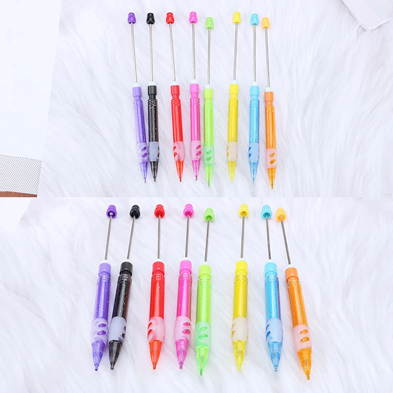 New 1Pcs Writing Beaded Pencil DIY Beadable Pencils Bead Pencils For Students Non Sharpening Pencil 0.5 Automatic Writing Pencil