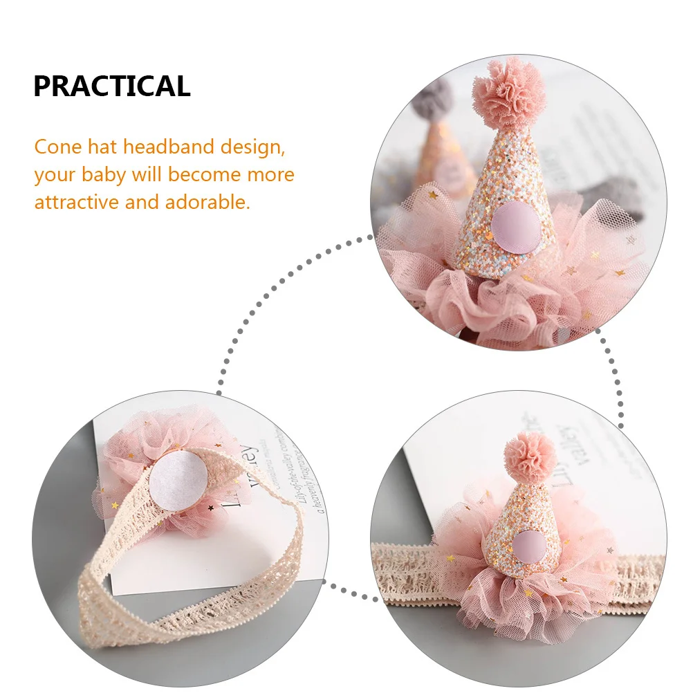 

2Pcs Baby Crown Hat Headband Cute Birthday Party Kids Headdress Photography Prop for 1St Birthday Celebration Baby Headband