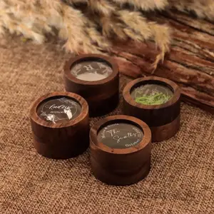 Caja de anillo de compromiso de madera personalizada, portador de anillo de madera, almohadas de anillo grabado, caja de anillo de ranuras dobles, caja de propuesta de madera 8 Mejor caja de madera de ventas - №7