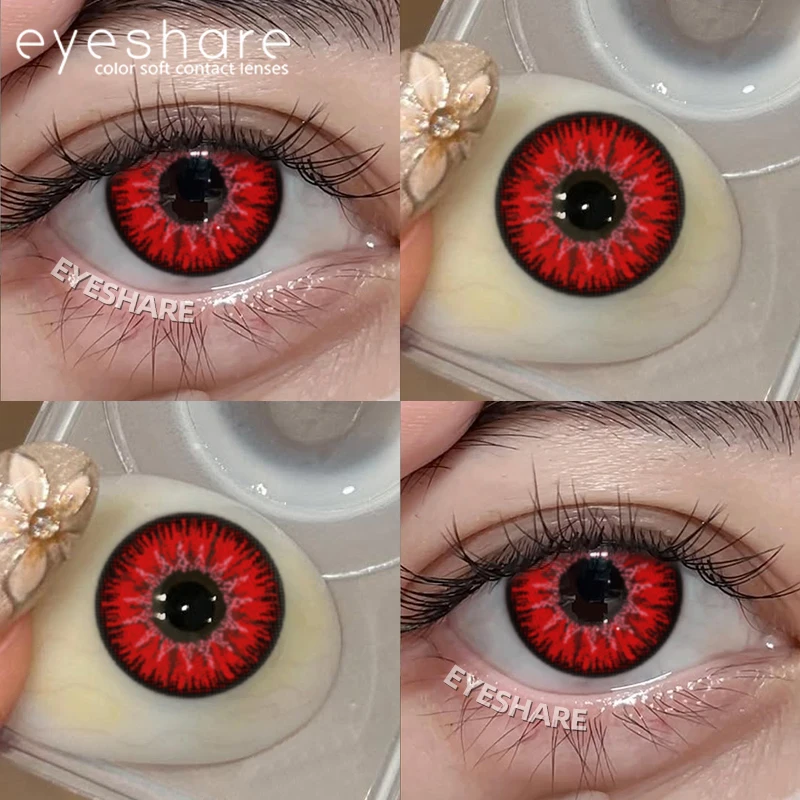 EYESHARE 1 Paar Cosplay Farbige Kontaktlinsen für Augen Rote Kontaktlinsen Anime Rosa Augenlinsen Halloween Beauty Make-up Linsen – Detail 14
