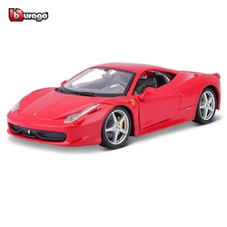 Bburago 1:24 Genuine Ferrari 458 Italia Car Model Die Casting Metal Children's Toy Boyfriend Gift Simulation Alloy Collection