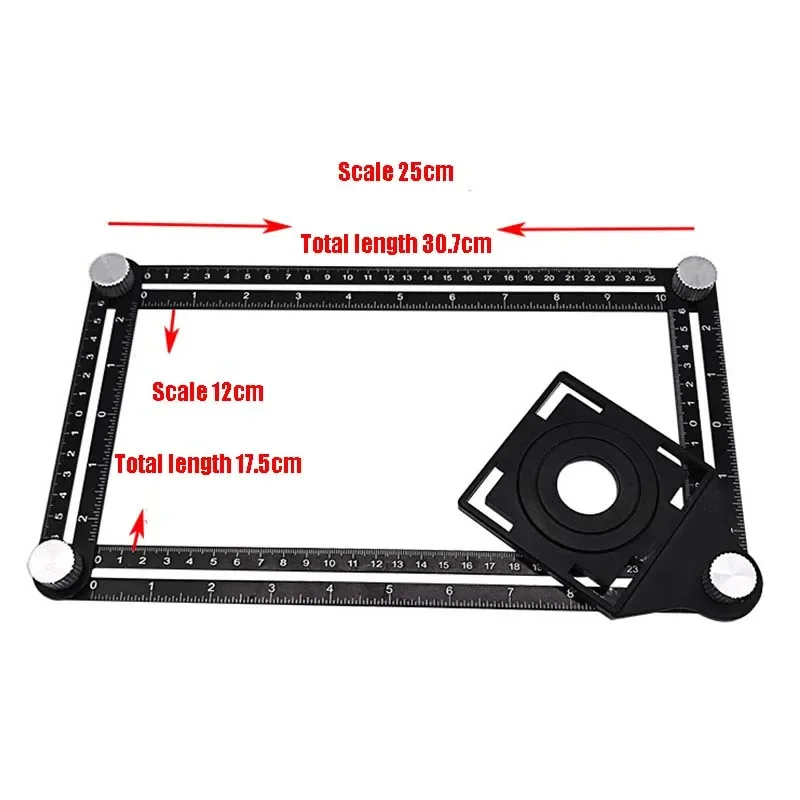 Multi Functional Tile Six Fold Ruler Tile Opening Locator Woodworking Folding and Fixing Horizontal Measurement Irregular Angle