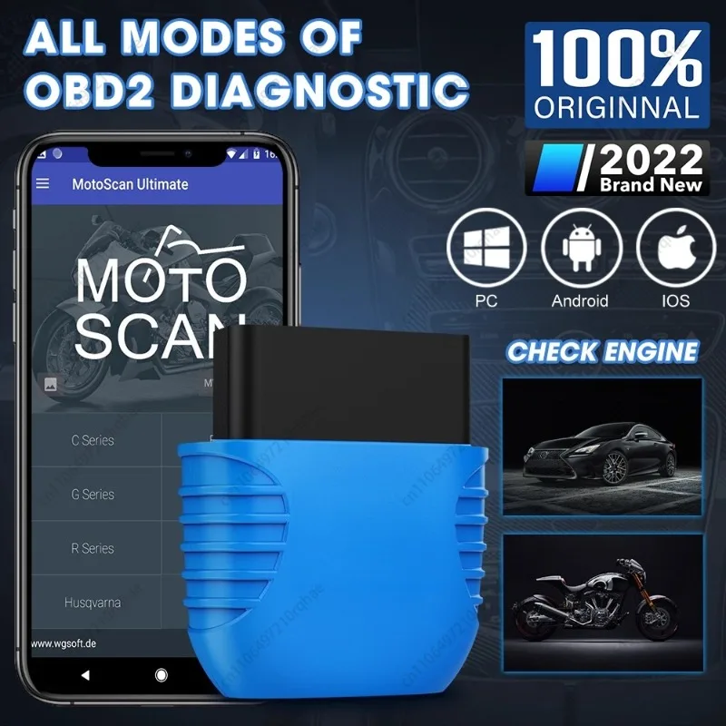 

OBD2 Bluetooth Car Scanner, Engine Fault Code Reader, Automotive Diagnostic Tool for Vehicle Check Engine Light