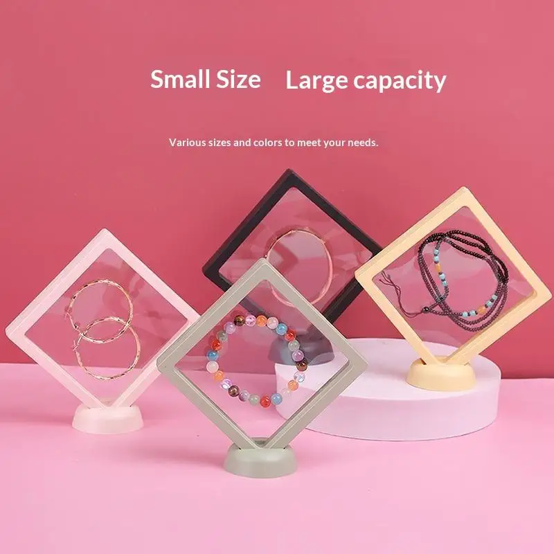 Anti-Oxidation PE Film Suspension Jewelry Box Transparent Dustproof Display Storage Holder Gift for Girls Jewelry Collection