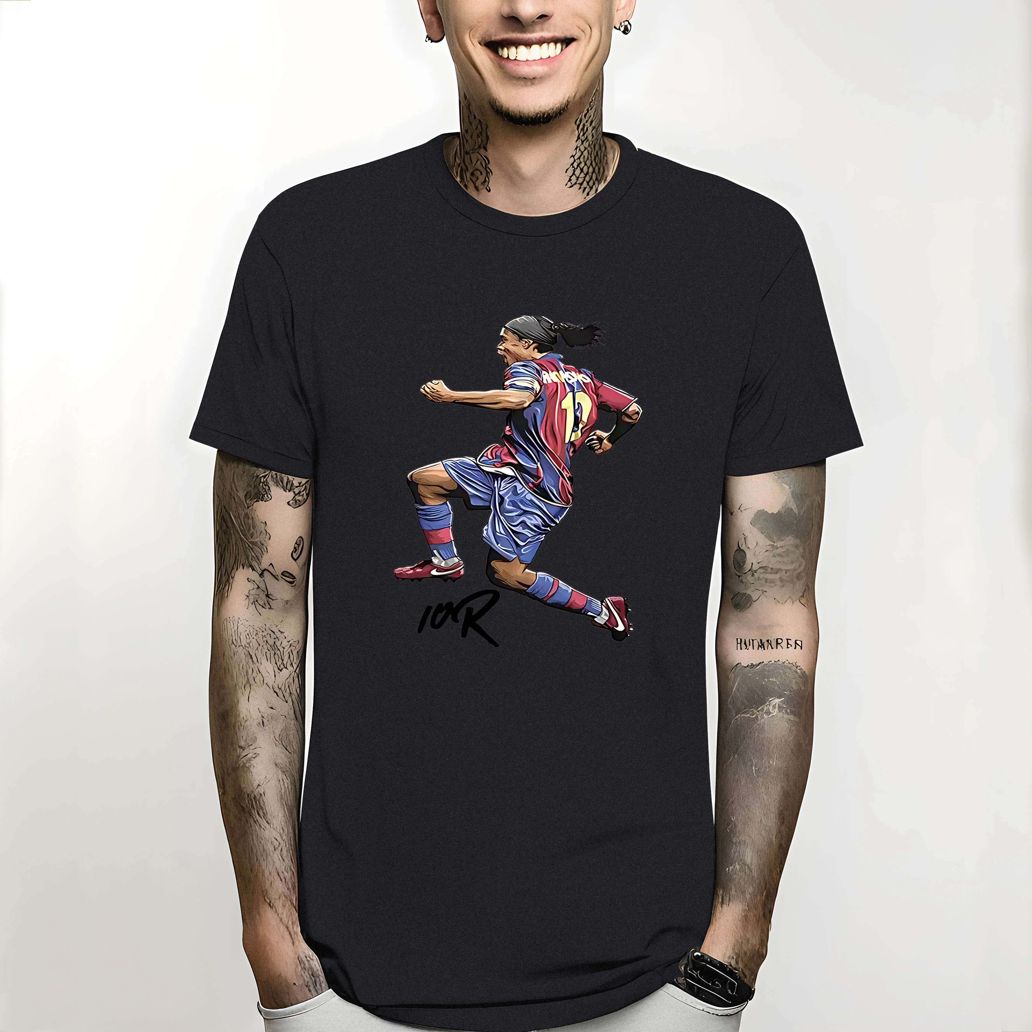 2024Mens Clothing Ronaldinho Premium Quality Illustrated T-Shirt R10 SummerMen High Quality Tees Nerd Tee Shirts harajuku 반팔 남자