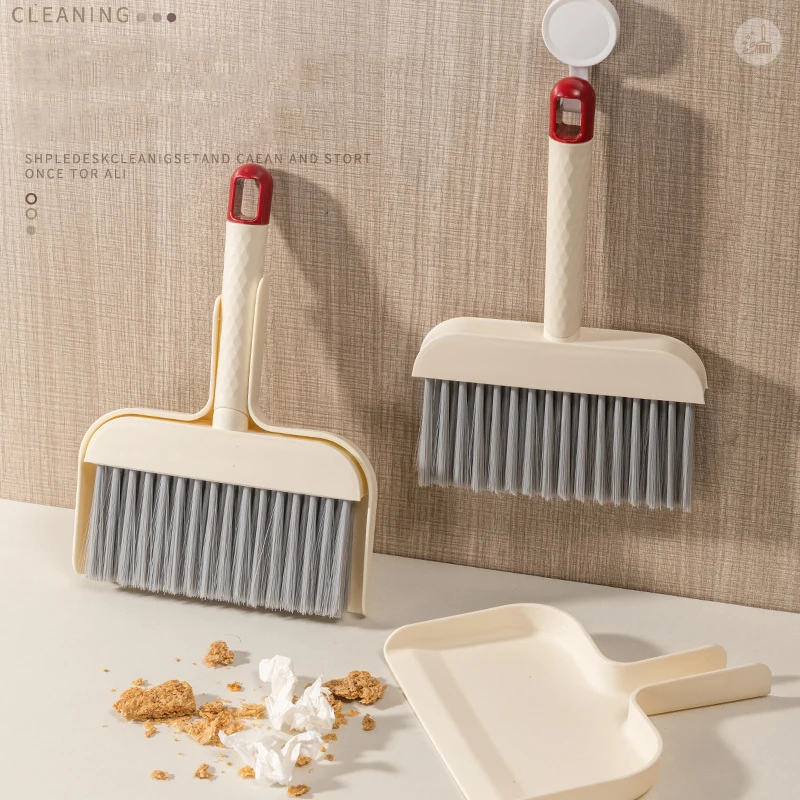 

HeMu Mini Broom & Dustpan Set, Portable Small Cleaning Brush for Desktop Keyboard, Household Cleaning Tools ,Desk Cleaning Brush