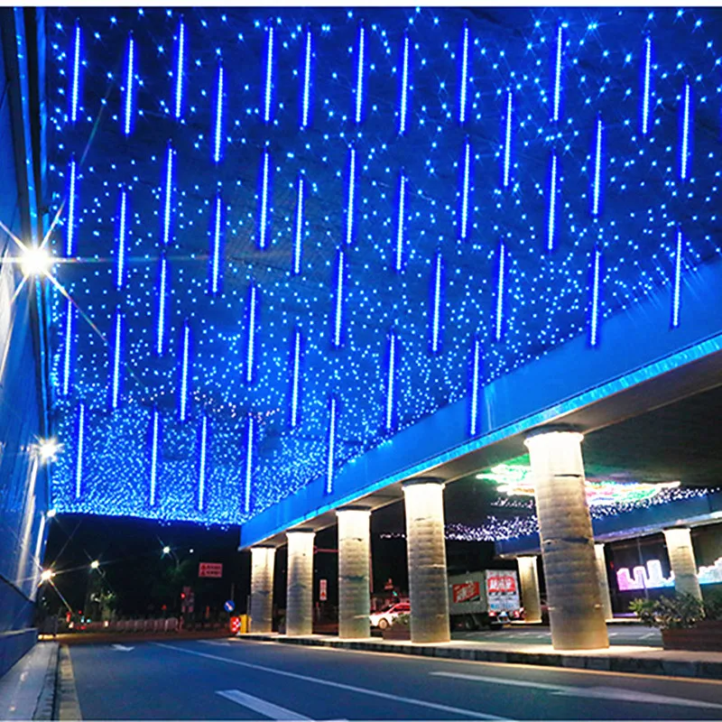 Guirnalda de luces LED para árbol de Navidad, decoración de boda, exteriores, vacaciones, calle, 8 tubos, 30/50cm