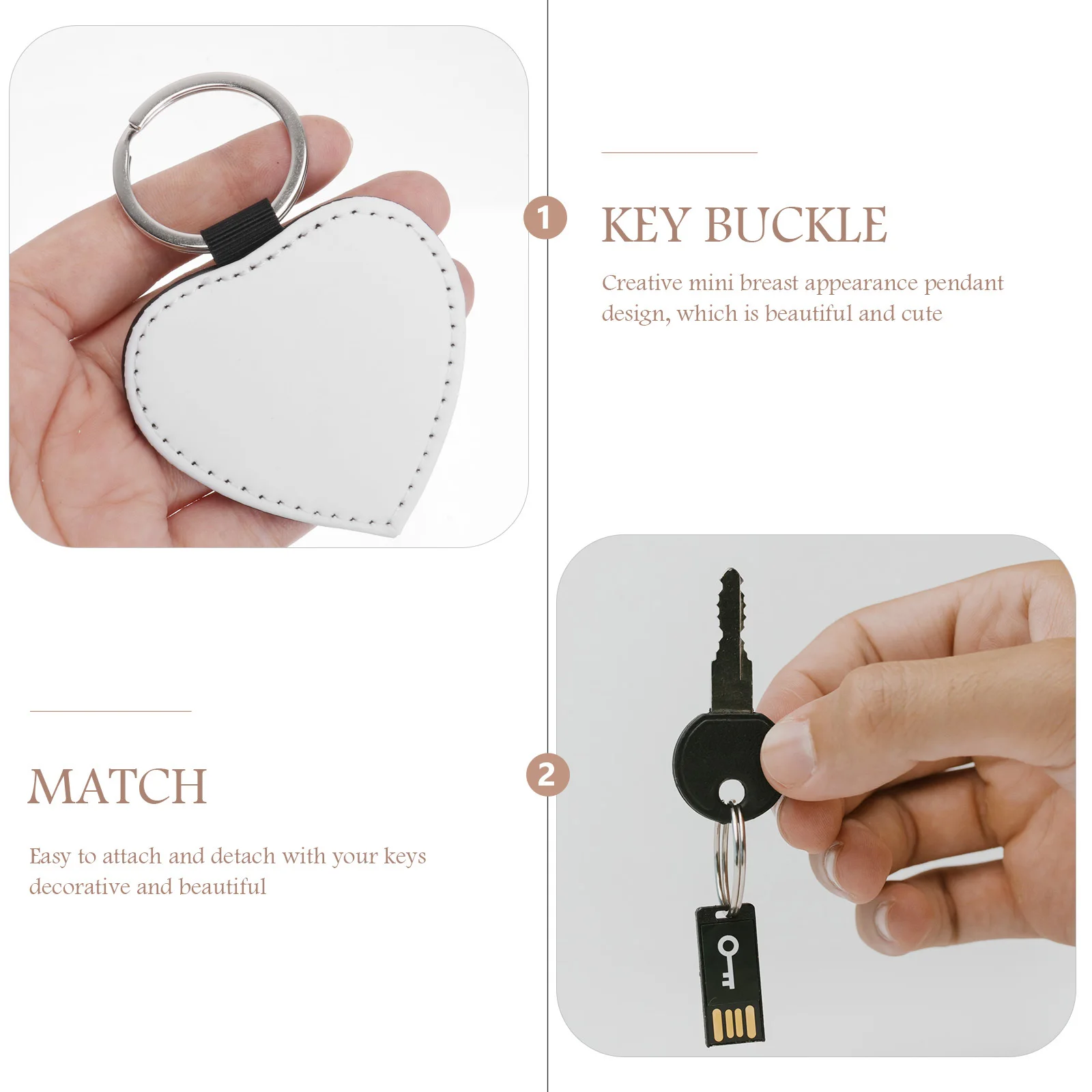 

5Pcs Heart-Shaped PU Keychain Glitter Sequins Bag Hanging Decoration Fashionable Durable Lovely Shape Design Eye-Catching