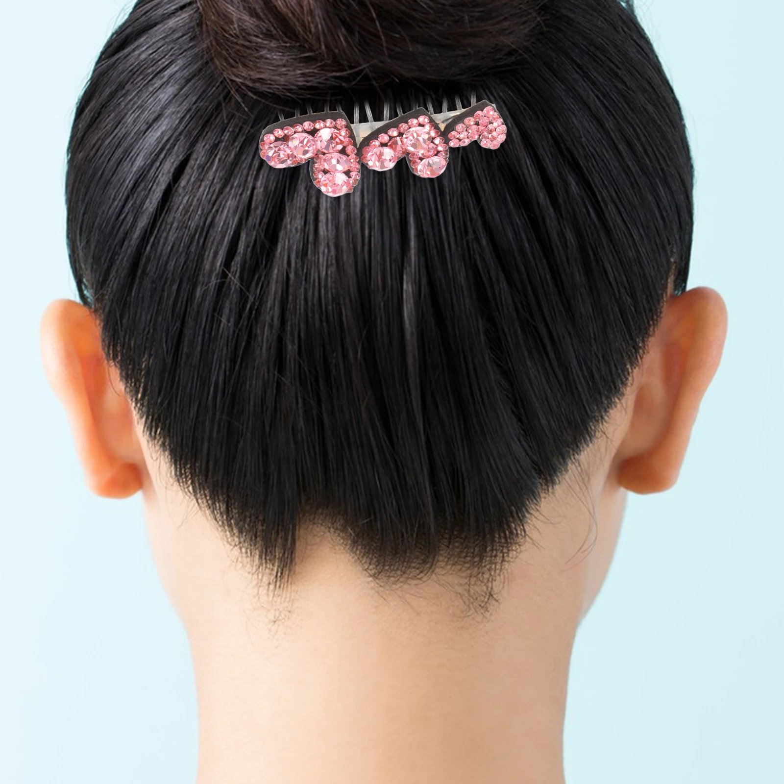 

Side Comb French Vintage Style Heart Shaped Clips Pins For Women Bridal Wedding Fine Hair Accessories Pink Lightweight
