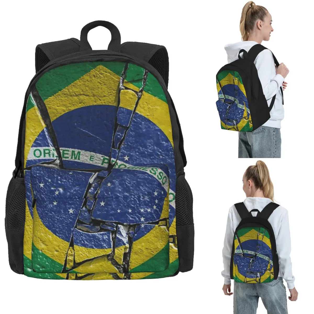 Brazil National Flag Backpack Hot Sale Daypack Large Capacity Kids BookBag School Bag Shoulder Bags for Men Women