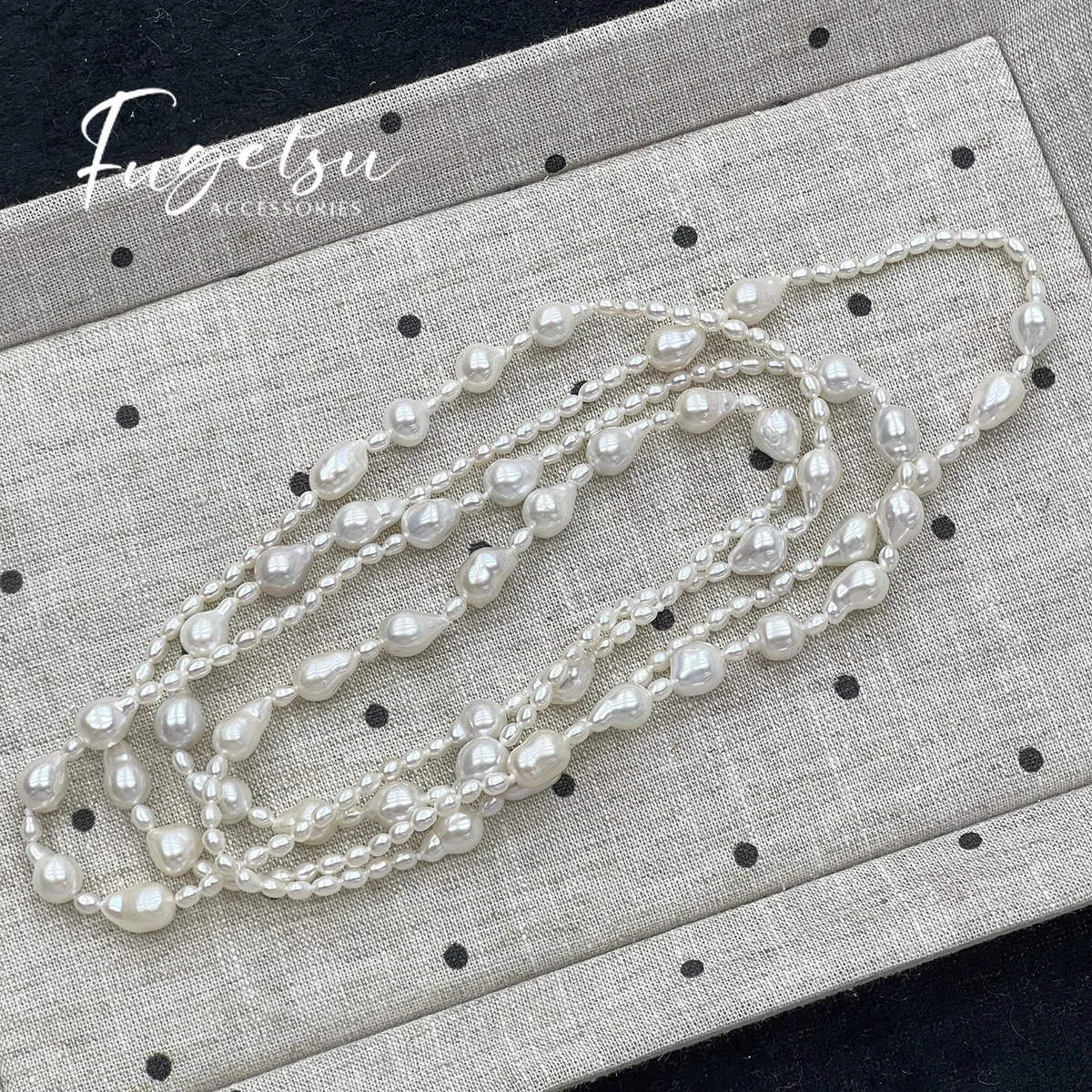 Sweater Chain 1.2m Natural Freshwater Pearl Long Chain Rice Pearl For Women Girl Christmas Holidays Gifts