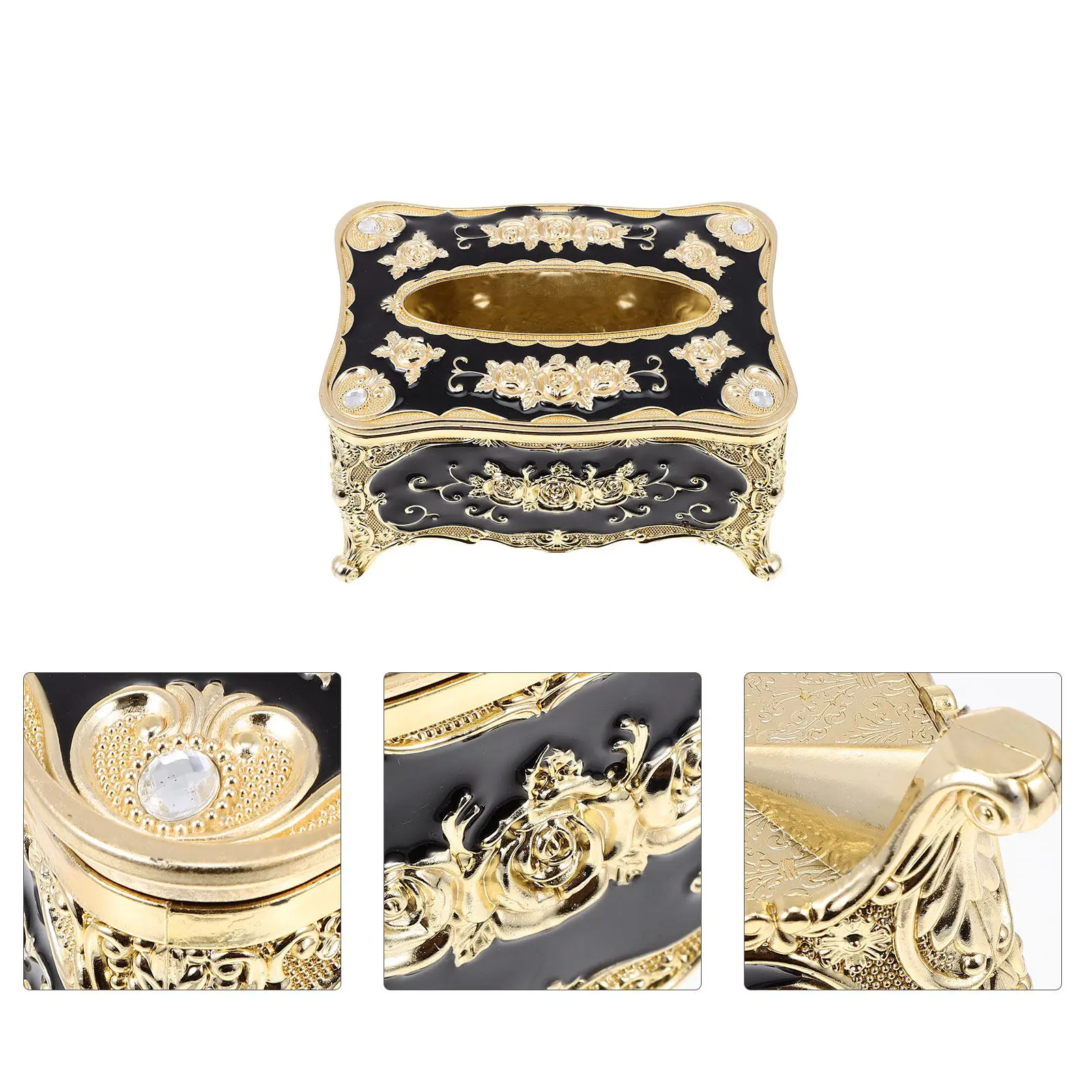 

Stylish Tissue Box Vintage Paper ganizer Napkin Holder Multipurpose Case Black ABS Easy Clean Home Family Practical