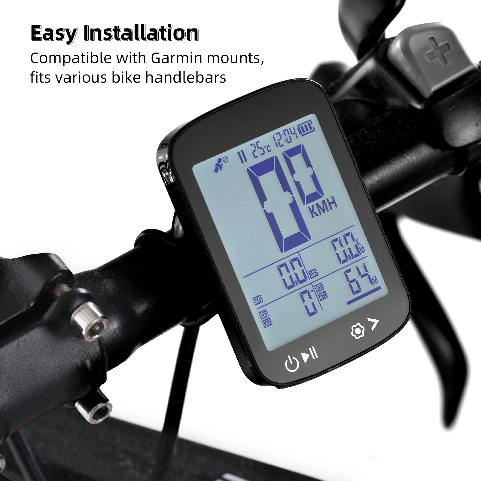 GPS Bike Computer Wireless Bike Speedometer High Clear Display 5 Star Positioning GPS BeiDou GLONASS Galileo Rechargeable Bike