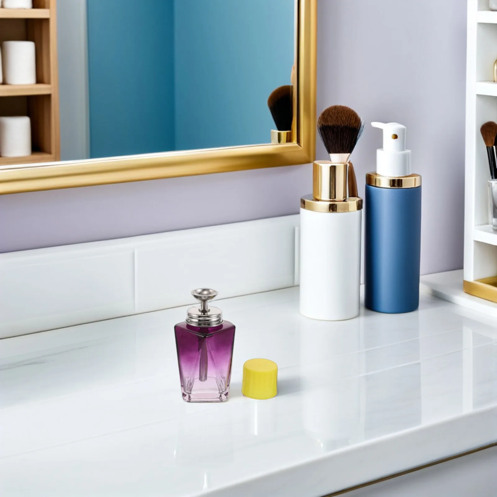 Botella con Bomba para Quitar Esmalte de Uñas, a Prueba de Fugas, de Vidrio, Recargable, Dispensador de Presión, Contenedor Portátil para Líquido de Limpieza, para Viajes