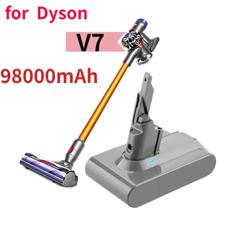 

2022 neue Dyson V7 batterie 21,6 V 98000mAh Li-lon Akku Für Dyson V7 Batterie Tier Pro staubsauger Ersatz