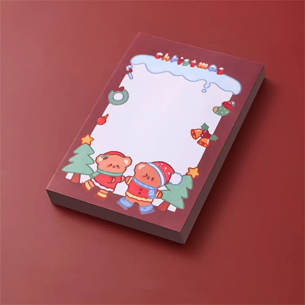 Cute Posts Stationery Self-Adhesive Notepad Paper Office Supplies Message Notes Writing Paper Christmas Memo Pads Sticky Notes