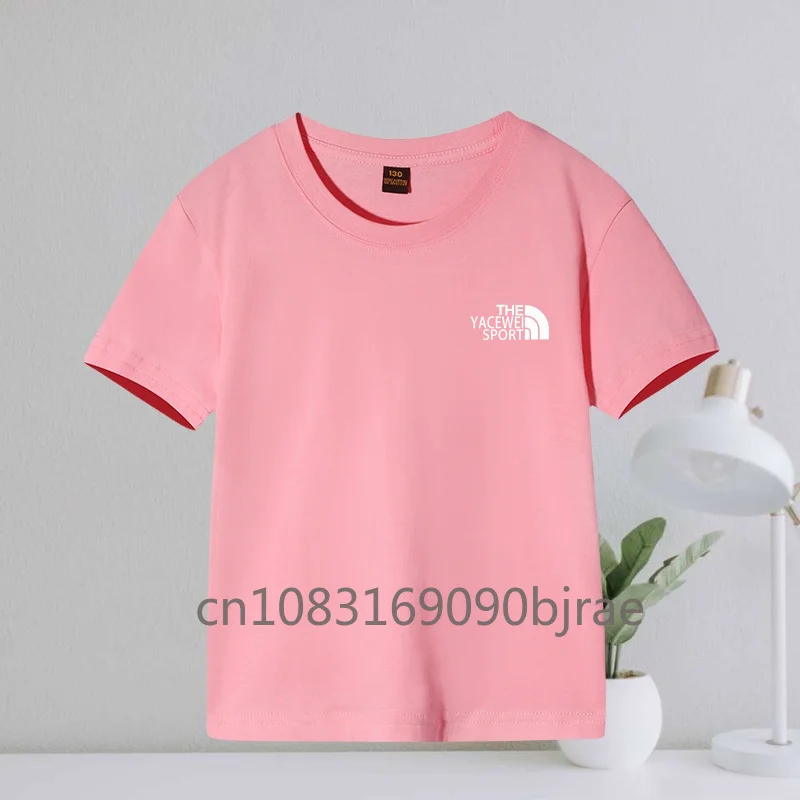 Summer kids Fashion Letter and pattern Printing Boys Gilrs 100% Cotton T-shirt Casual Round Neck Short Sleeve Comfy Children Top