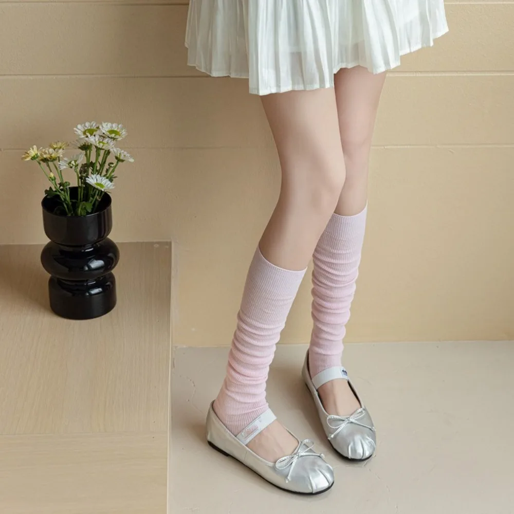 New Women Stockings Fashion Solid Color Thin Breathable Simple Long Knee High Socks For Woman Elegant Leg Warmer Trends Calf