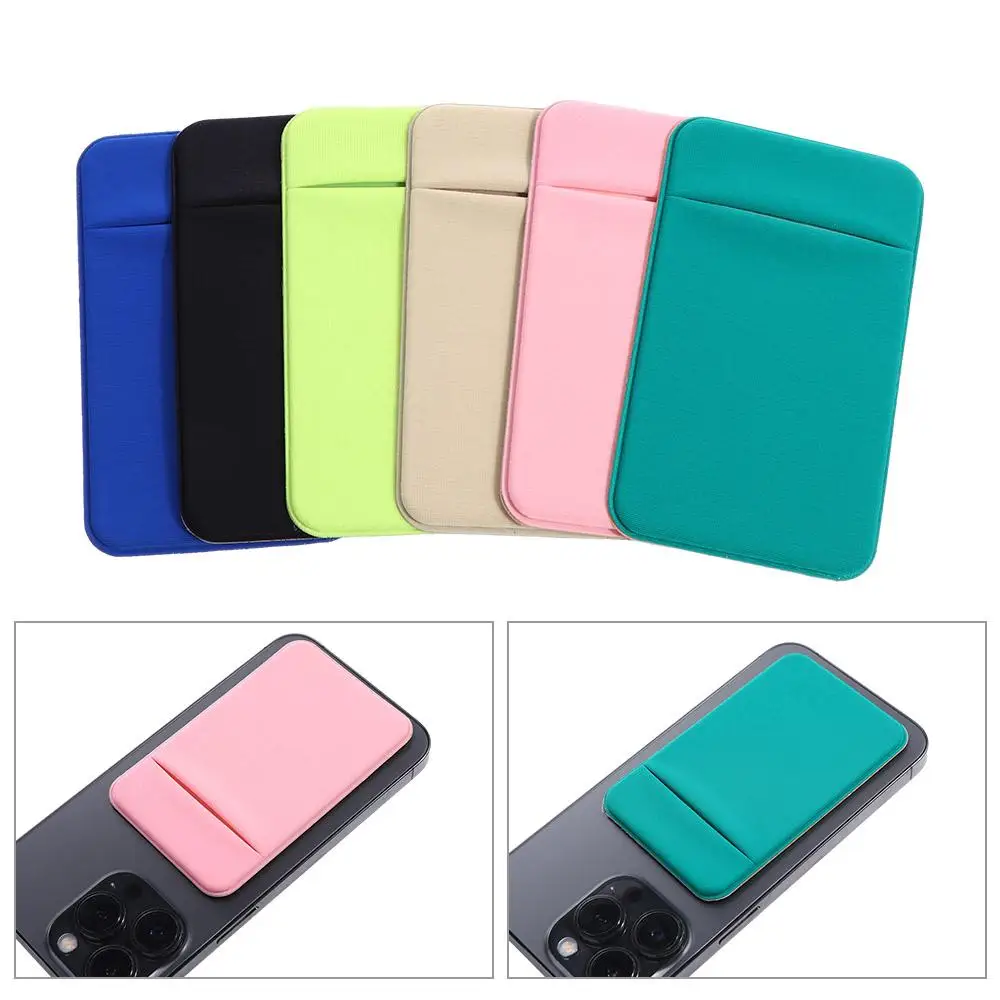 Pocket Mobile Phone Card Bag Elastic Card Sleeve Phone Card Holder Wallet Case Phone Wallet Stick Phone Pouch