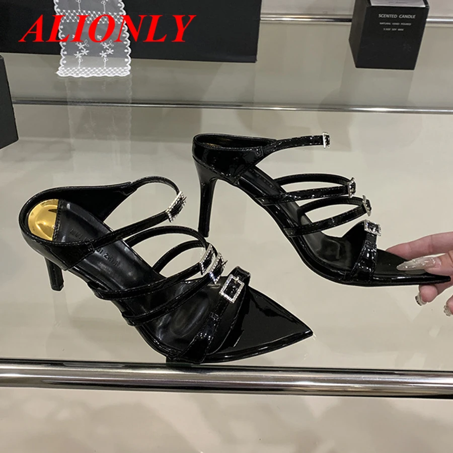 

Alionly/2022, новые летние женские тапочки с квадратным носком, модные прозрачные женские туфли на высоком каблуке на танкетке, банкетная обувь
