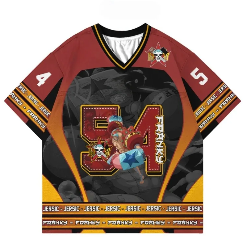 2026 Sommer Beliebtes Anime One Piece FrankyV Kragen-Shirt T-Shirt für Erwachsene und Kinder Großes Modisches Lässiges Schnelltrocknendes Sweatshirt