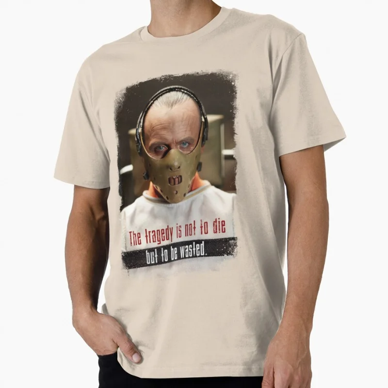 

1216 The Silence of the Lambs 80s Horror movie Hannibal Scary Halloween Gift t shirt for men 100% cotton print Tee All size tops