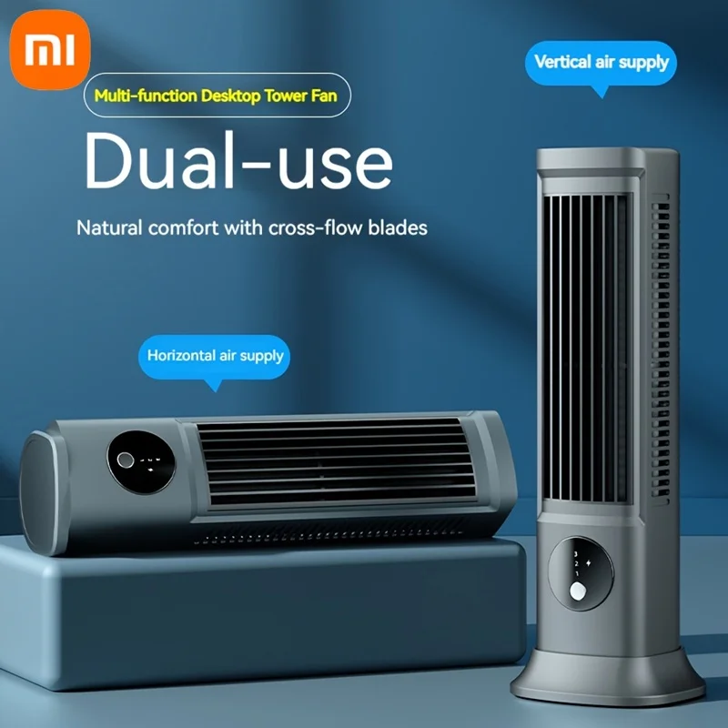 Xiaomi Home Leafless Tower Fan, Ventilador Frio Dormitório, Mesa Vertical, Ventilador de Circulação de Ar, Espaço Profundo, Vertical Cinza, Quarto Dual Use