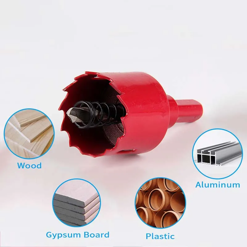 Gergaji Lubang 1 Buah 20Mm-200Mm M42 Bor Bi-metal Alat Pertukangan Pemotong Logam Plastik Alat Tangan Besi
