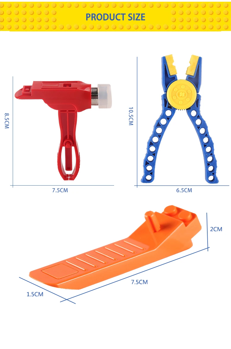 Zangen-Blocktrennwerkzeug-Set, 3-teiliges Mehrzweck-Set, Hammer, Werkzeug zur Montage und Demontage von Blöcken, Geburtstagsgeschenk – Detail 7
