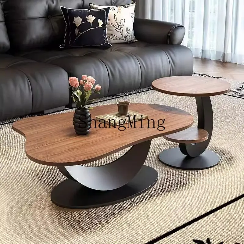 

Кофейный столик FG в средневековом стиле, из орехового дерева, для небольшой квартиры, минималистичный, для гостиной, в стиле «облако».