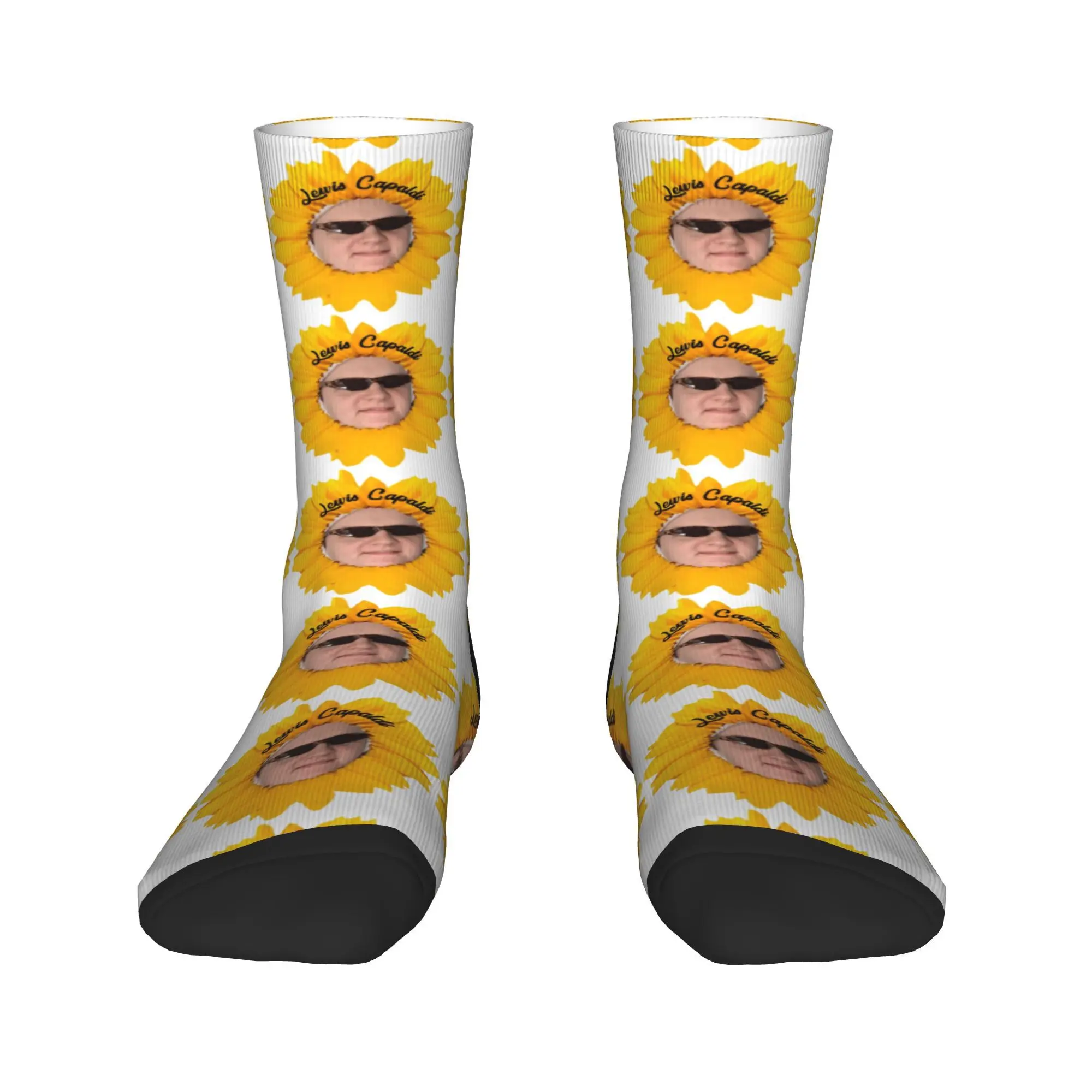 Cantor lewis c-capaldi meias de girassol primavera meias novidade mulheres homens meias de qualidade design escalada meias antiderrapantes