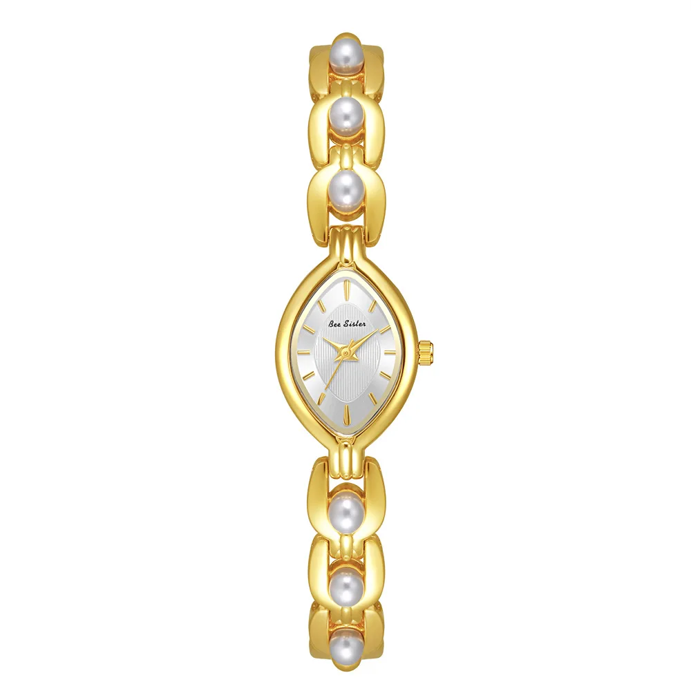 New High end WatchWomen Watch Vintage Luxury Brand Pearl Bracelet Temperament Waterproof Ladies Fashion Quartz Wristwatches Gift