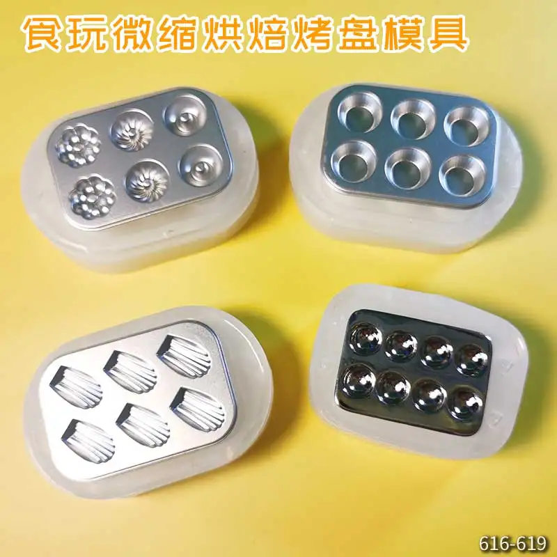 DIY Handcraft Mini Baking tray Epoxy Resin Mold Food Play Miniature Pinching Mould Epoxy Resin Mold UV Resin Moldse