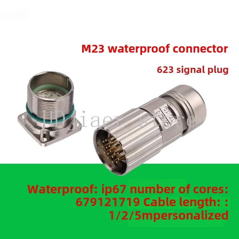 

M23 connector 12 19 holes 17 core 6 pin 8PIN clockwise servo motor encoder aviation plug holder