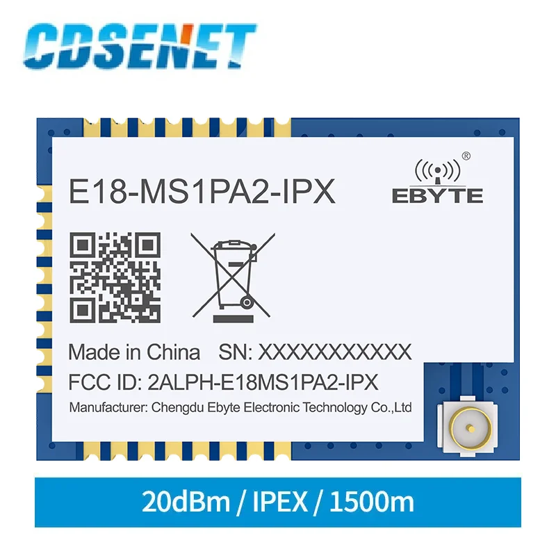 

CC2530 2.4Ghz 20dBm CC2592 PA+LNA SMD 256 KB 0.8km Range IPX Antenna ZigBee Module Ad Hoc Network E18-MS1PA2-IPX