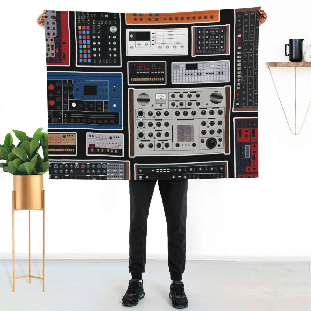 Synthesizer Collection Throw Blanket cosplay anime Sofas Flannels Blankets For Bed Travel Single Blankets