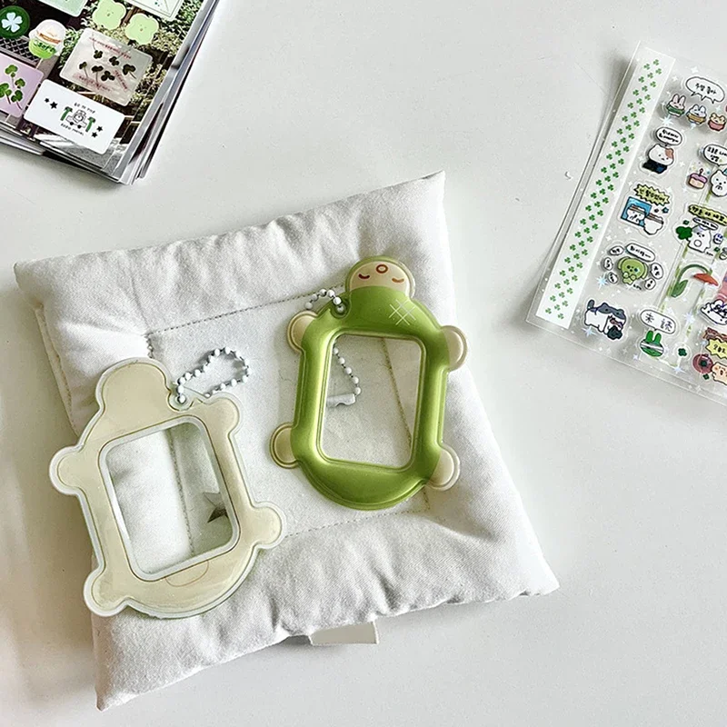 1/2 قطعة Kawaii PVC لطيف هامي السلاحف 2 بوصة حامل بطاقات التعريف الشخصية Kpop المعبود حامل بطاقة الصورة قلادة ل Stargazer فتاة الغطاء الواقي #4